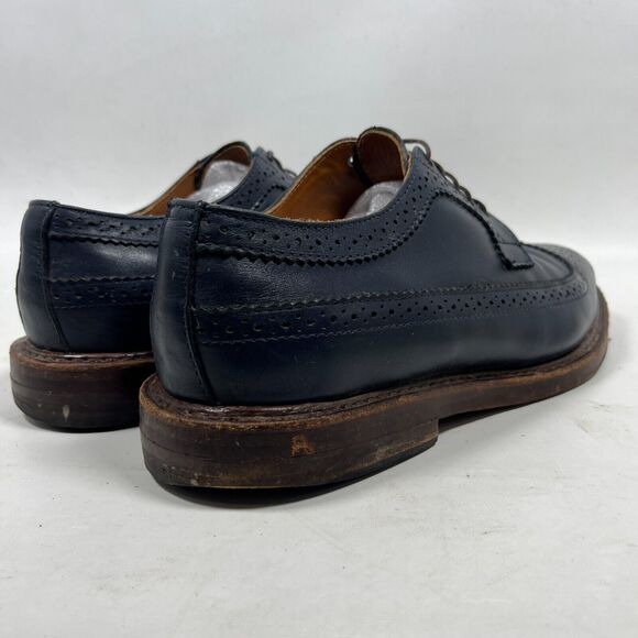RANCOURT Shoes Mens 9.5D Oxford Leather Dress Longwing Wingtip Blue Maine USA main image 7